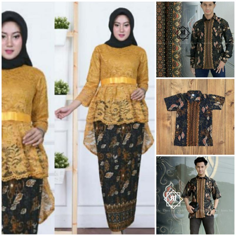 COUPLE KEBAYA MODERN COUPLE KEMEJA BATIK KEBAYA AURORA BRUKAT MODERN