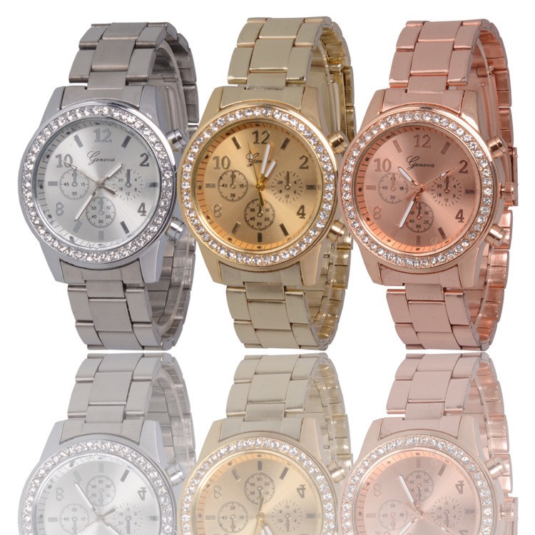 Jam Geneva Wanita Analog Diamond Fashion Casual Lady Wrist Watch Import-5