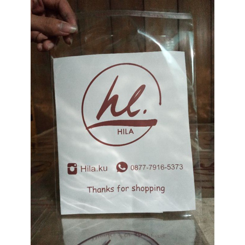 Sablon plastik seal OPP murah 15x24 / sablon plastik hijab dan baju anak / sablon plastik perekat