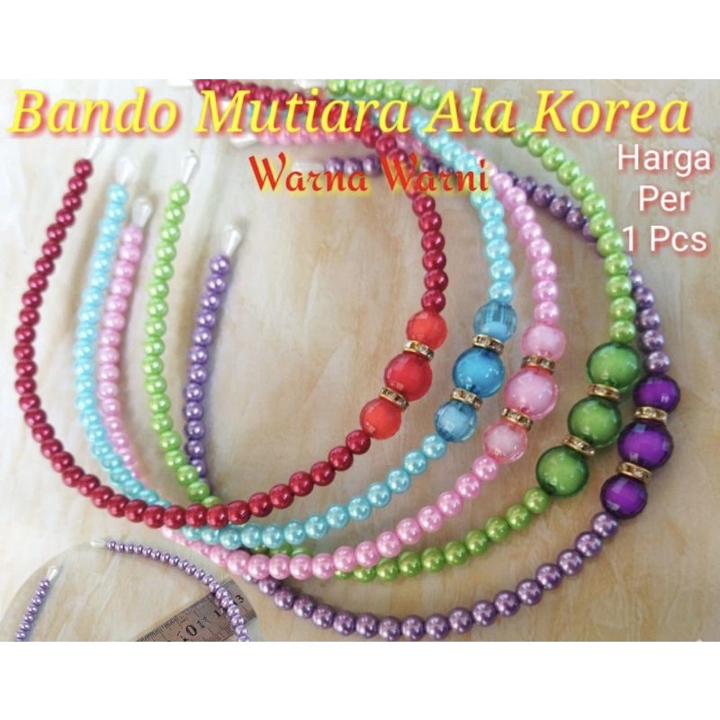 bando mutiara korea warna / headband korean pearl / bando pearl korea