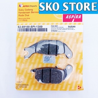 Kampas rem S2-69100-SPI-1300 Aspira Original Diskpad DIspad Discpad SPIN(FR), SKYDRIVE(FR), SKYWAVE(FR), SATRIA