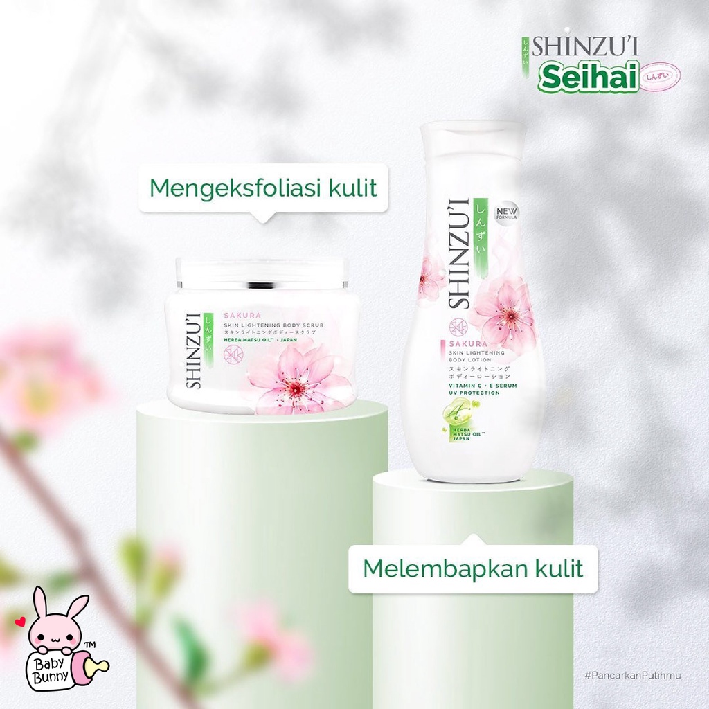 ❤ BELIA ❤ Shinzui Body Scrub 120 g (Kecil) &amp; 200g (Besar) | Lulur Badan Shinzu'i | BABY BUNNY