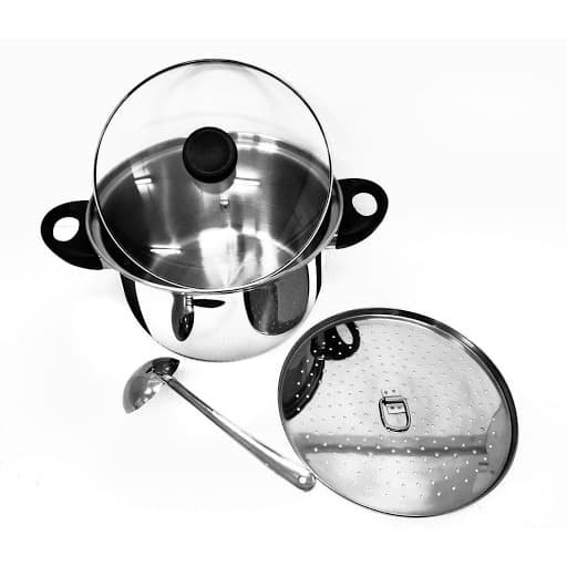 Maxim OROZETA Steamer pot Panci Dandang Kukus Stainless Kaca 24 cm