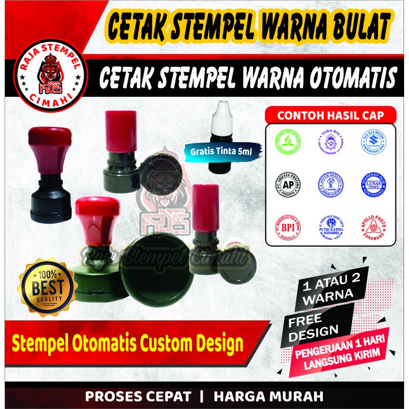 

Cetak Stempel Flash Bulat Custom - GRATIS TINTA ISI ULANG
