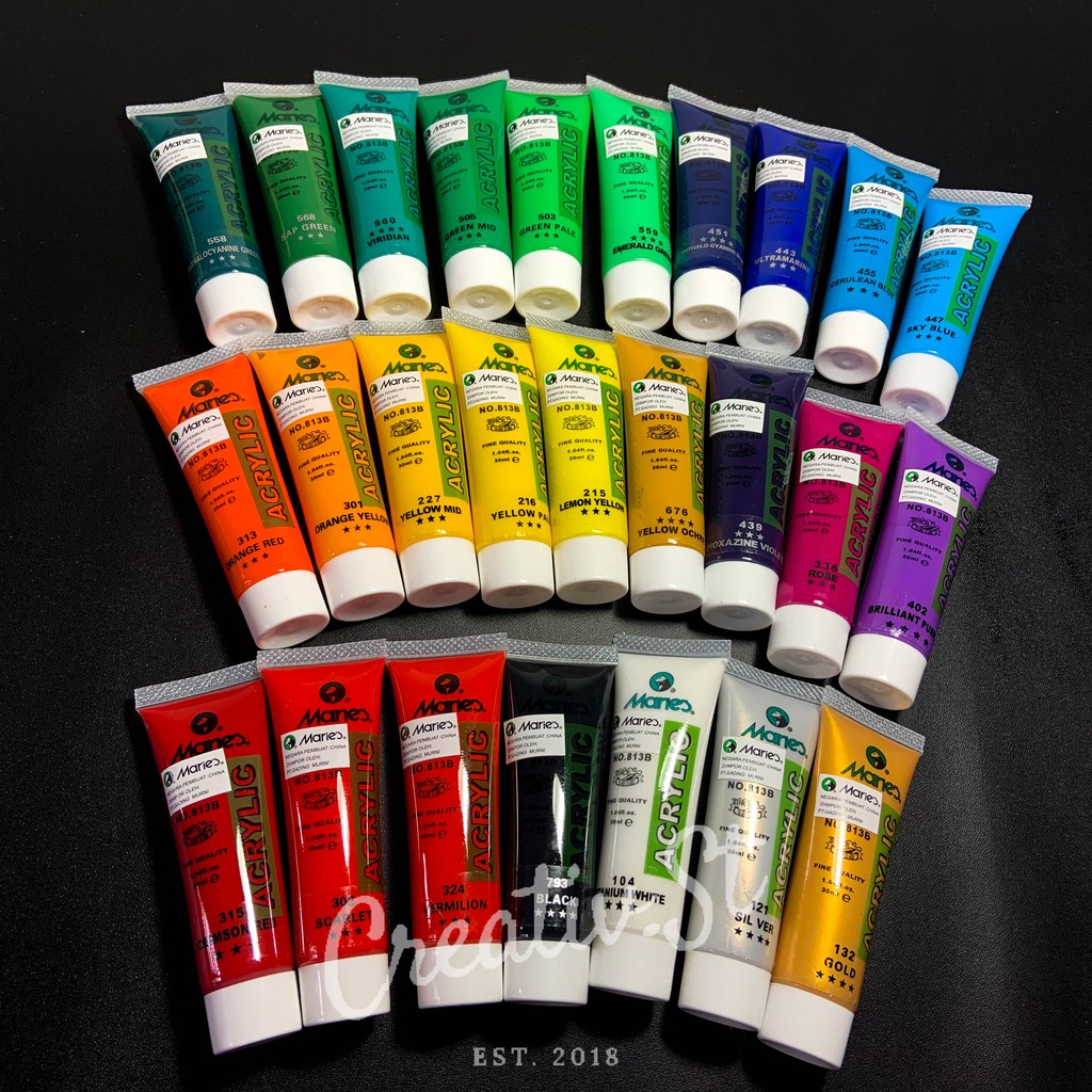 Acrylic Maries 30ml Paint Acrylic Colour PART 2 | Shopee Indonesia