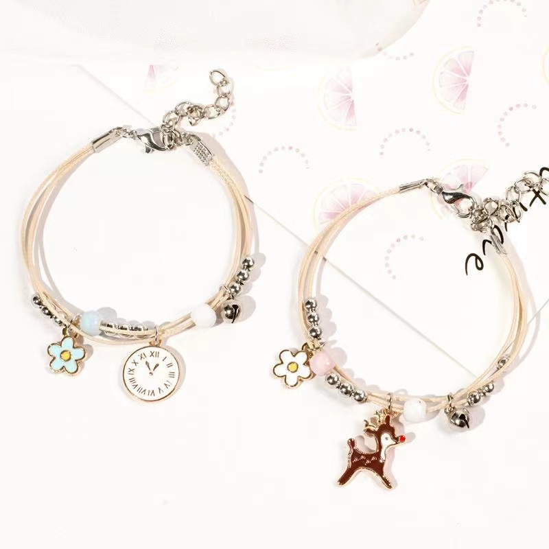 Gelang Couple Daisy Etnik Bead Tali persahabatan Braided Bracelet/Friendship Adjustable