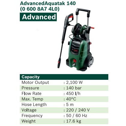 BOSCH Advance Aquatak 140 Mesin Cuci Kendaraan 140Bar 2100Watt