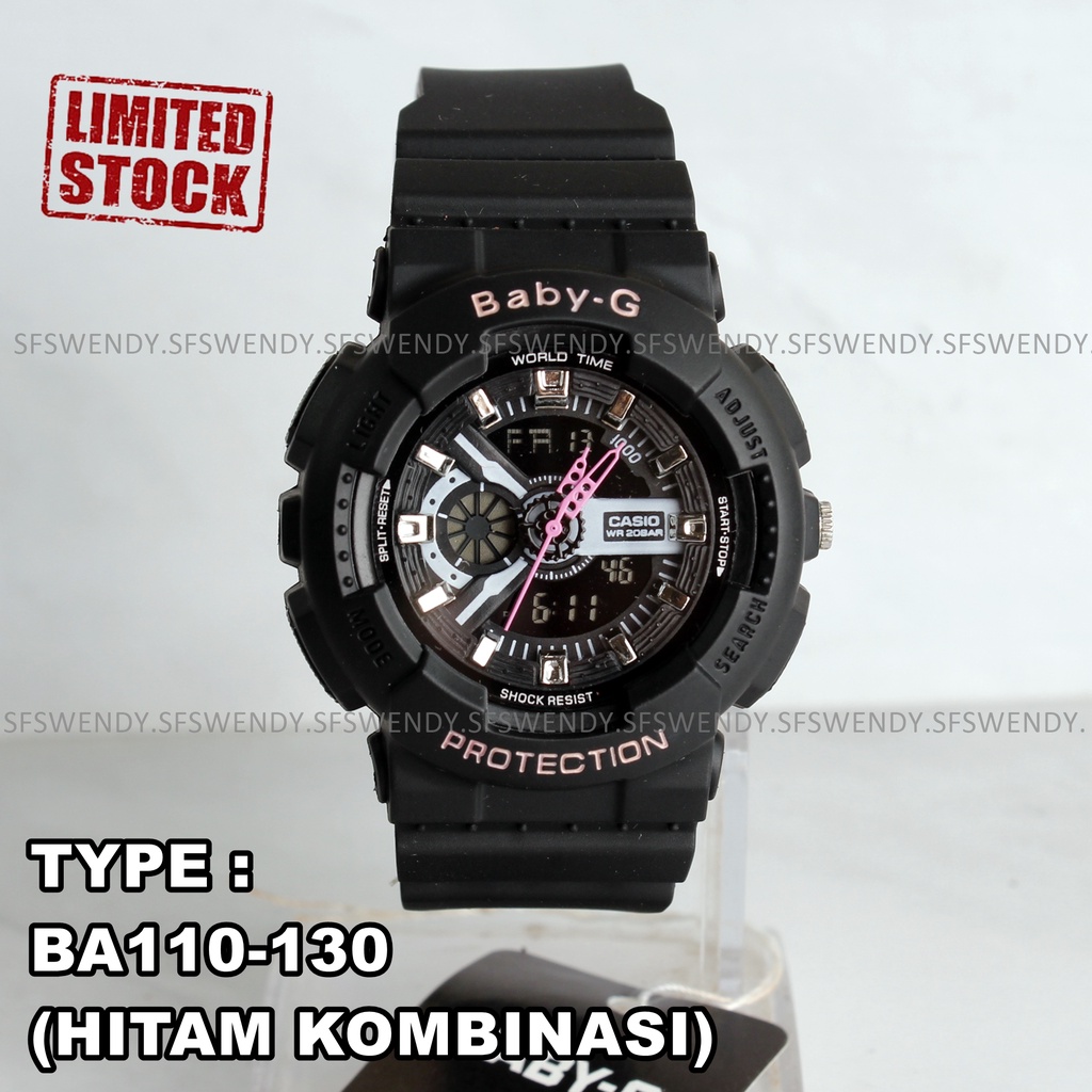 TERLARIS !!! Jam tangan wanita &amp; anak Baby-G BA-110 Ungu Lilac Pink Merah muda biru digital anti air sporty