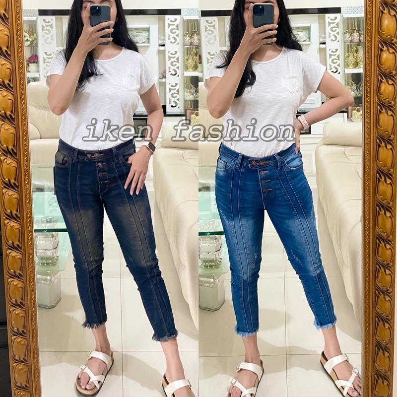 BERNICE JEANS / CELANA JEANS 7/9 WANITA 5 BUTTON / MELVIN JEANS