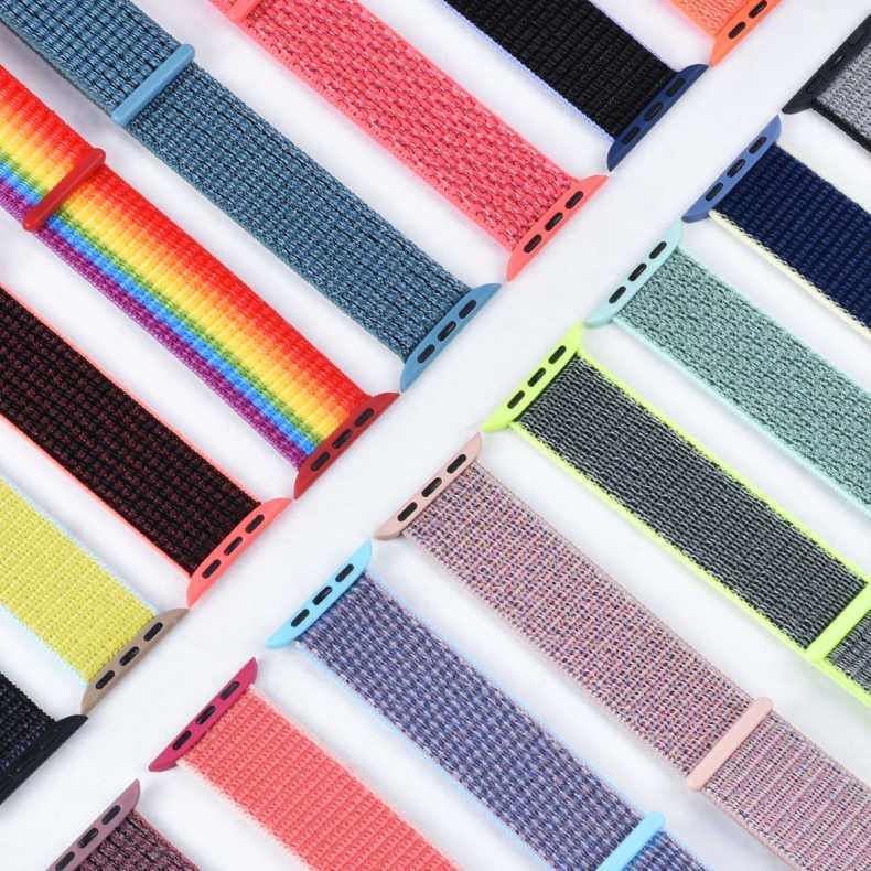 Nylon Strap for iWatch Series 7 6 SE 5 4 3 2 44 mm 40mm 42mm 38mm Watchband Sport Loop Watch Band