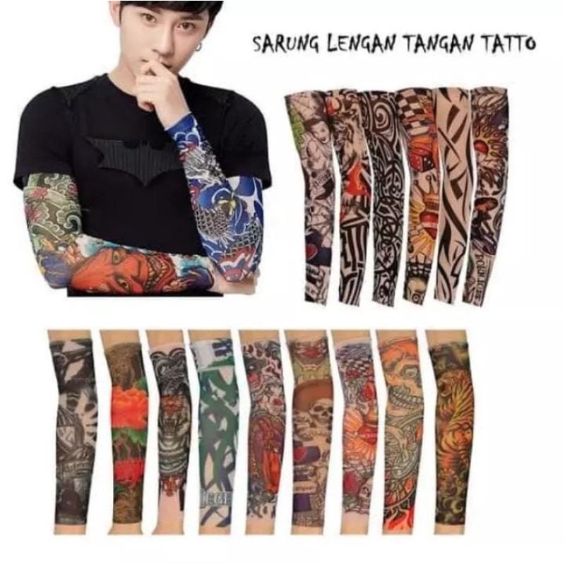 sarung lengan tatto/manset tangan tatto random pria wanita