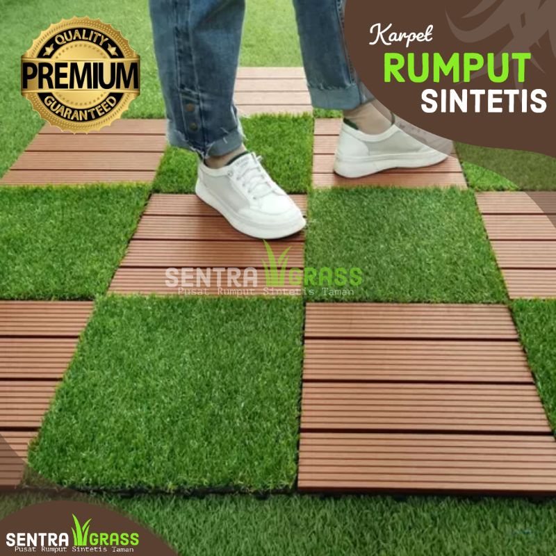 Jual Karpet Rumput Sintetis Hiasan Lantai 25x25 Cm Tebal 2 Cm Rumput