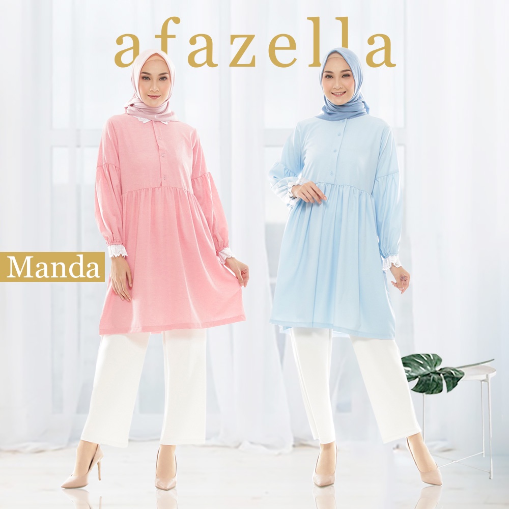 Tunik Wanita Terbaru Manda Baju Atasan Tunik Muslim Dress Tunik Cewek Remaja Modern