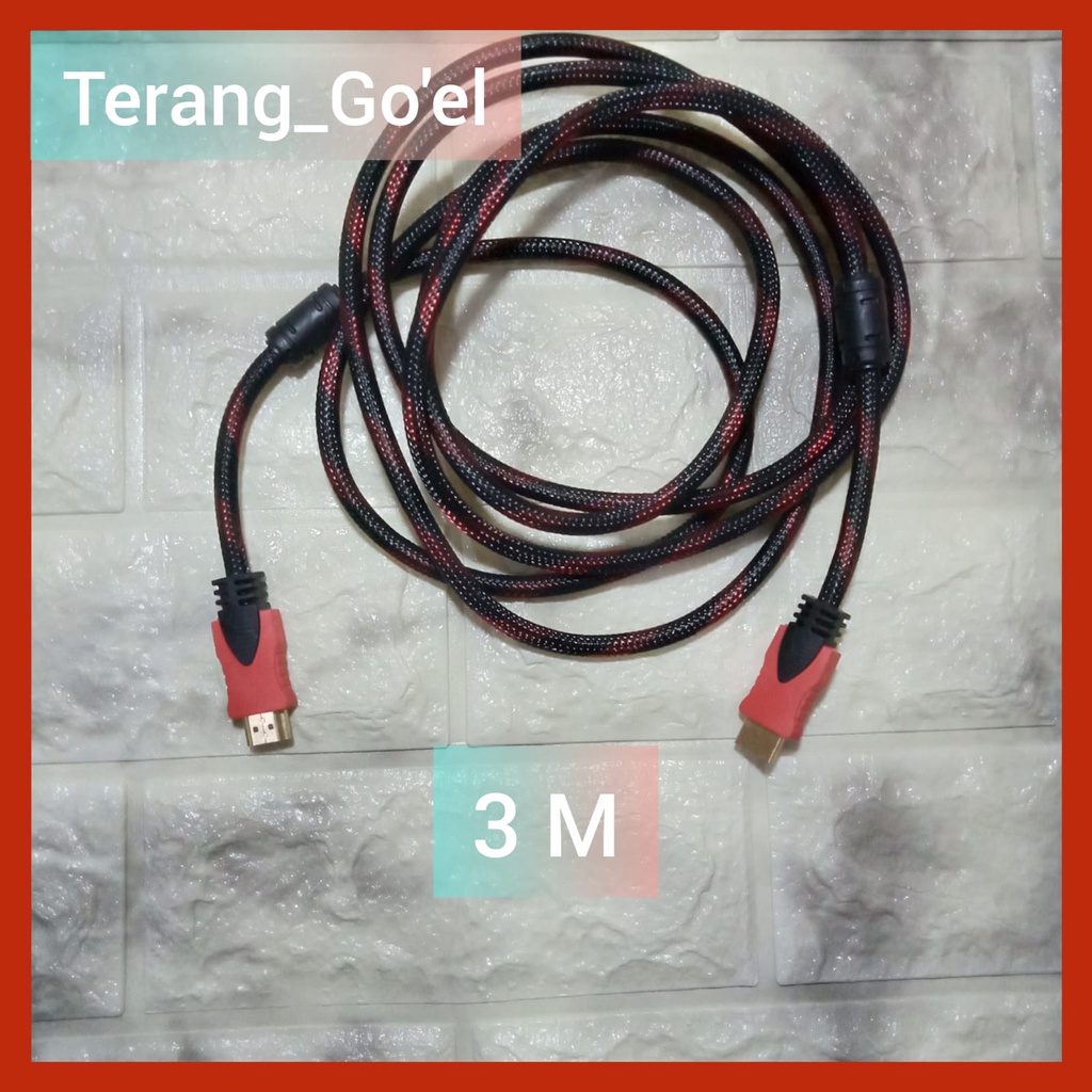 KABEL HDMI TV TO HDMI 1,5M/ 3M/KABEL SET TOP BOX/ KABEL HDMI SERAT JARING/ CABLE HIGH QUALITY/ HIGH SPEED