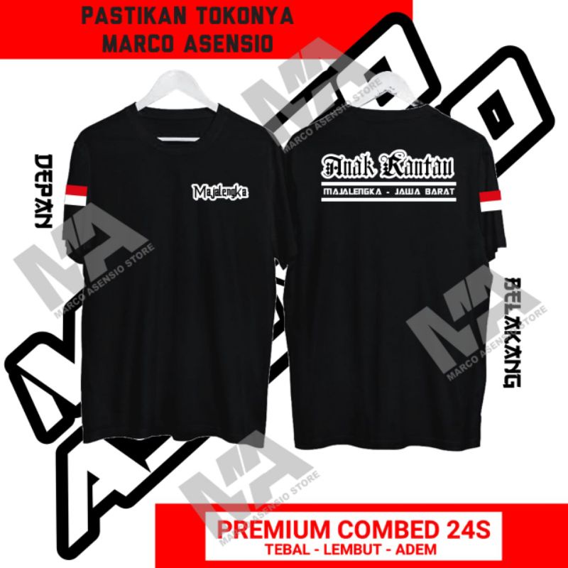 KAOS PREMIUM KATUN KOMBED 24S DESAIN TULISAN ANAK RANTAU MAJALENGKA JAWA BARAT | MA15