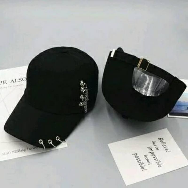 Topi Korea Baseball Cap Snapback dengan Ring Besi Adjustable