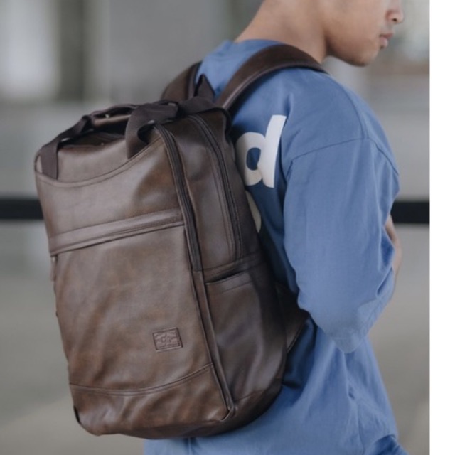 gh bag tas ransel kulit pria burgos backpack terbaru kulit sintetis muat laptop 15 inch tas kerja ta