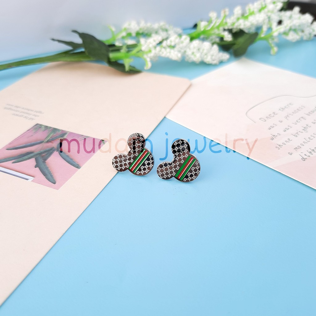 Anting Tusuk Titanium Gc Karakter Mickey Tersedia Warna Rose Gold, Gold dan Silver