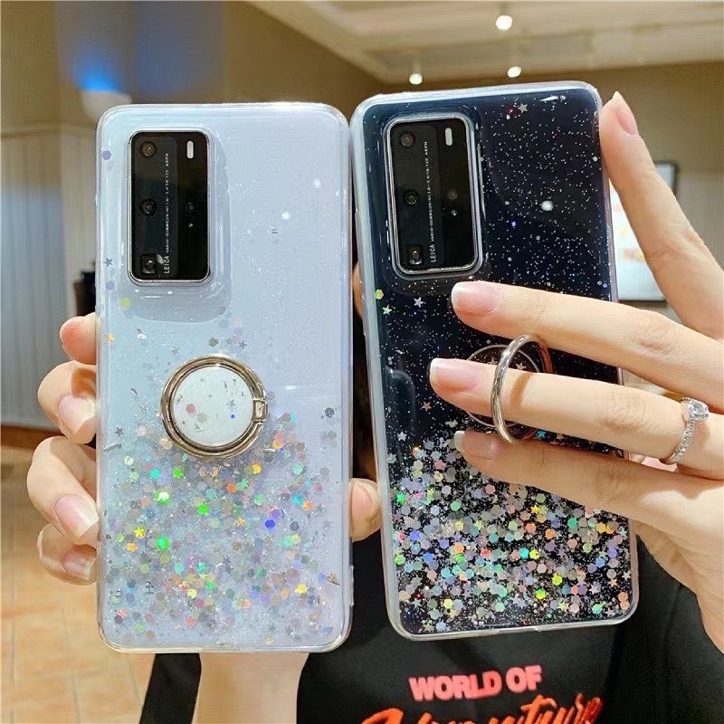 Gliter Case With Oring ALL PHONE TYPES Oppo Reno 2 3 4 5 6 7 8 9 10 7Z Pro A53 A33 A92 A95 A9 A5 2020