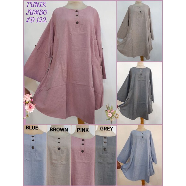 TUNIK KATUN JUMBO, SAKU DEPAN(#097)
