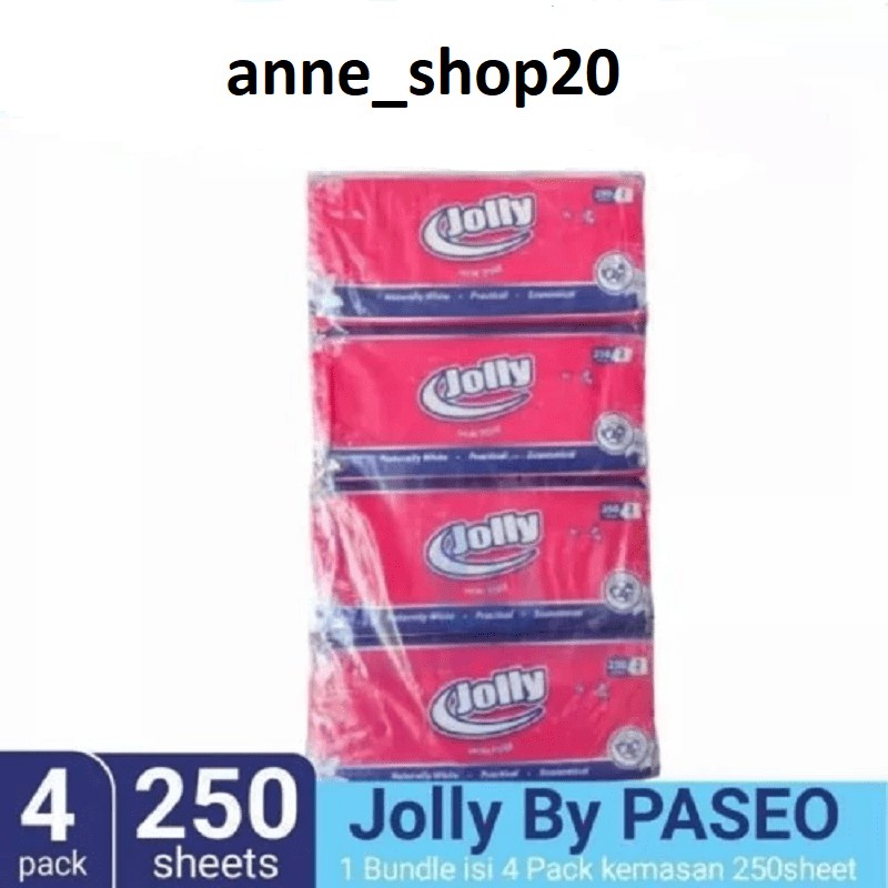 Paket Tissue Jolly 250 Sheets isi 4 Pcs