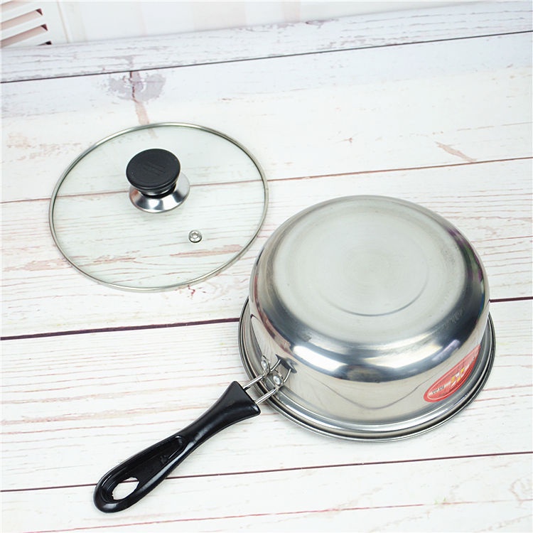 BS392 Panci Susu Milk Pot 18cm Stainless Steel Murah + Tutup Kaca / Panci Masak Mie 18cm