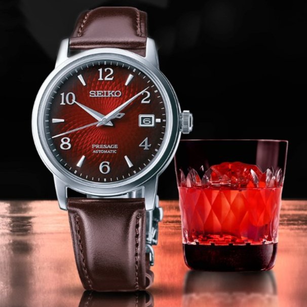 Jam Tangan Pria Seiko Presage Cocktail SRPE41J1 Negroni Red Original