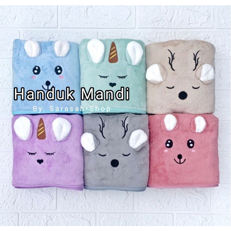 Handuk Bayi Microfiber Bulu Lembut Premium Uk 50x100 dan 60x120 cm Daya serap tinggi dan lembut