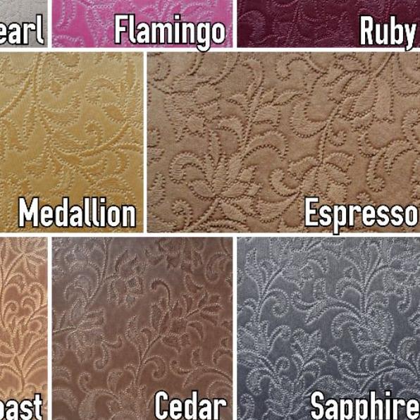 ♥ Bahan Kain Oskar Kulit Sintetis Sofa / Jok / Kursi Motif Bunga - Linen ♟