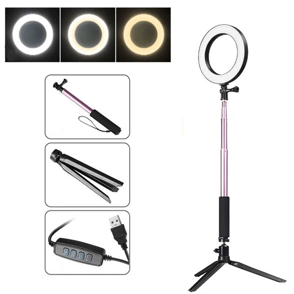 LIGHT LED 26CM Lampu 26 cm Lampu 16 cm Make Up Vlog Lampu Ringlight Tripod