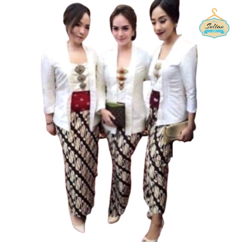 Rnb Setelan Kebaya White Parang Barong Kutubaru