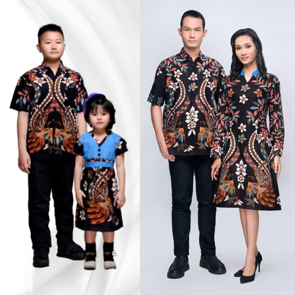 JIHAN HITAM BATIK COUPLE KELUARGA PASANGAN MODERN JUMBO PREMIUM SARIMBIT AYAH IBU ANAK DRESS TUNIK