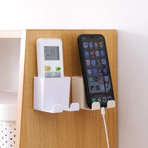 Rak tempel serbaguna 2IN1 Tempat Remote Charger Kabel Handphone Hp Holder Hook dinding kamar mandi dinding dapur tanpa paku