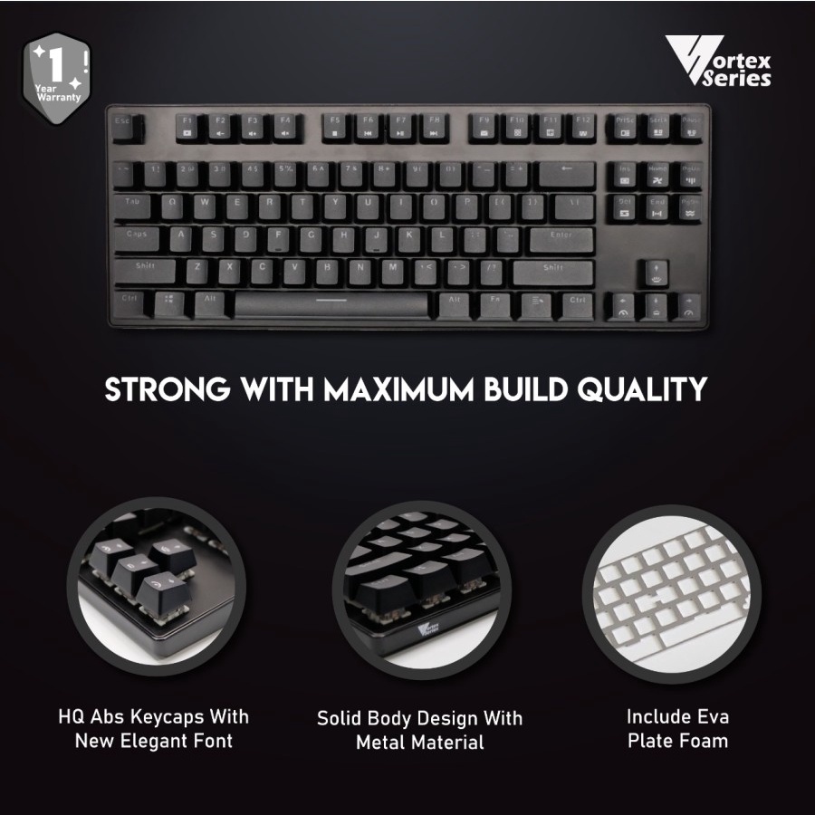 Vortex Series VX7 Pro Smokey RGB Hotswap Mechanical Gaming Keyboard