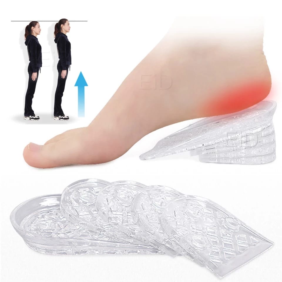 SEPASANG INSOLE SEPATU PENINGGI BADAN INSTANT 5 LAYER BAHAN GEL SILICON ALAS SEPATU WANITA INSOLE SEPATU WANITA BANTALAN KAKI