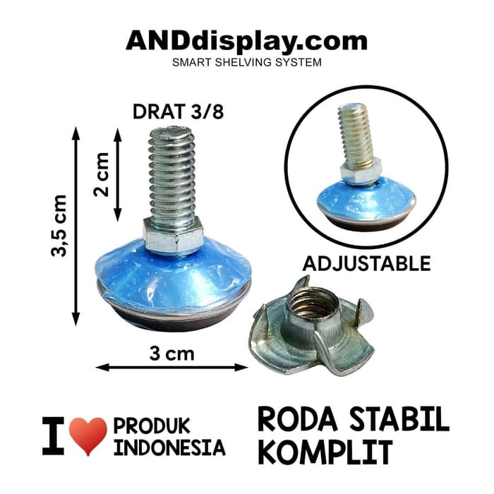 RODA STABIL 4 PCS ADJUSTABLE GOYANG KAKI MEJA SOFA MEBEL KURSI ADJUSTER CAKRAM