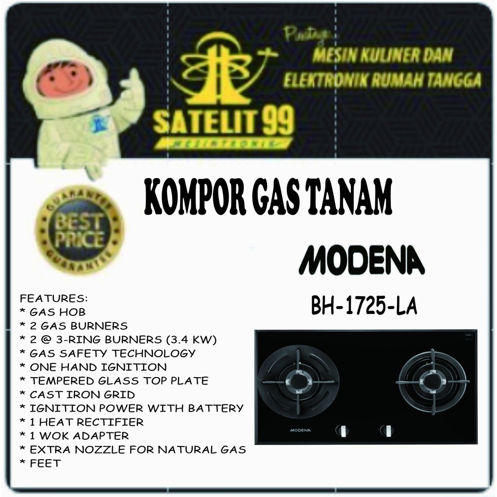Kompor Gas Tanam 2 Tungku MODENA BH-1725-LA
