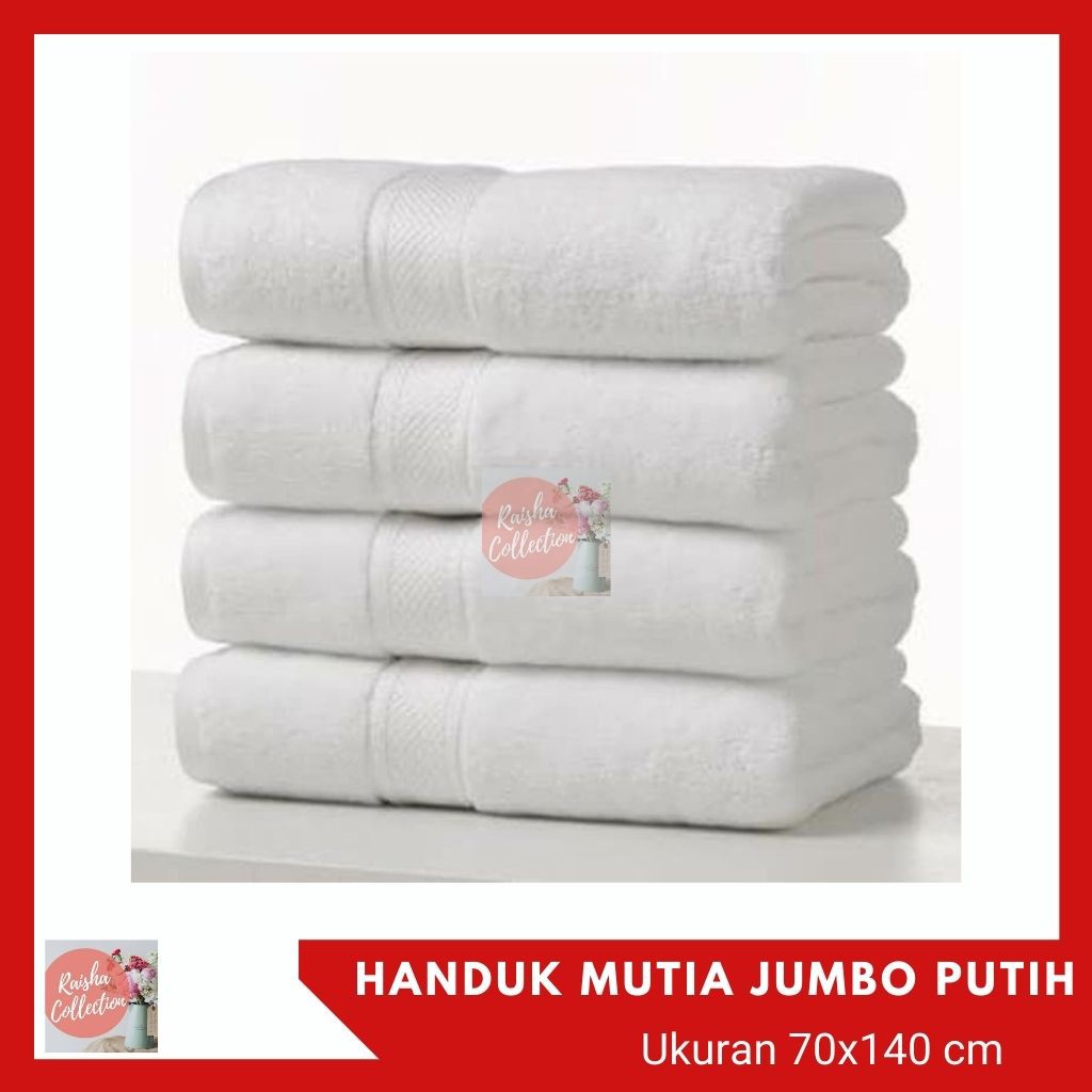 Rc[paling Murrah]handuk Mutia Hotel Putih Jumbo Mutia Ukuran 70x140 Dapat Satu