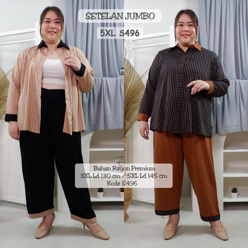 BIGCLO - (COD) LD 140cm Setelan Jumbo 5XL Celana Panjang