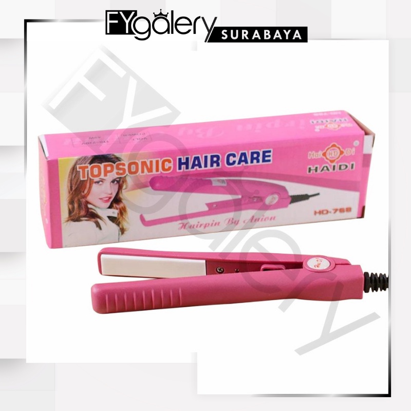 FYGALERYSURABAYA HD768 Catokan Rambut Mini Haidi Topsonic Hair Straightener Styling