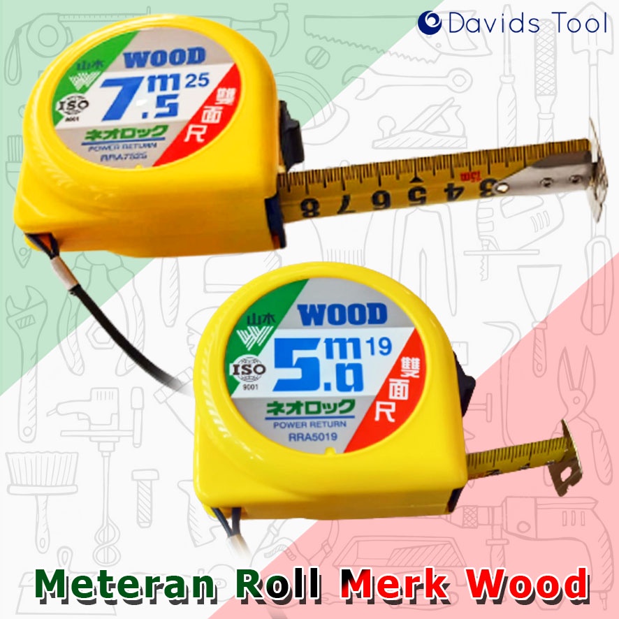 Meteran 5 Meter Tukang Paling Bagus 7.5 Bangunan Wood Roll Bolak Balik