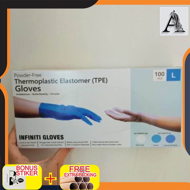 

Terlaris TPE Gloves - Alternatif sarung tangan Latex ( Food Grade ) - L