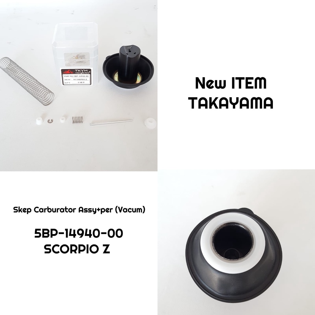 Skep Karburator Assy + Per (Vakum) SCORPIO Z [5BP-14940-00]