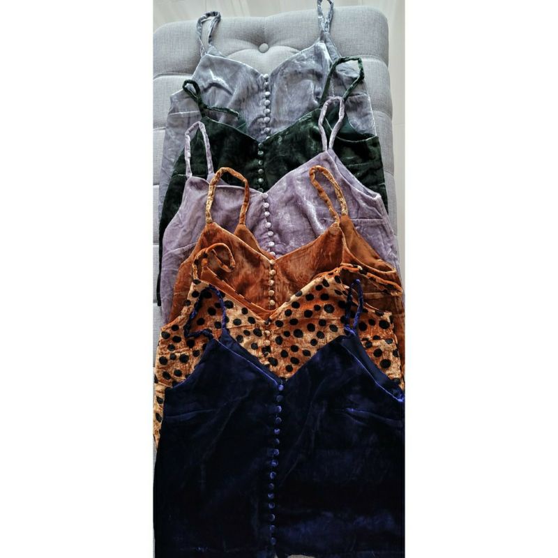 madewell cami velvet top atasan bludru velvet