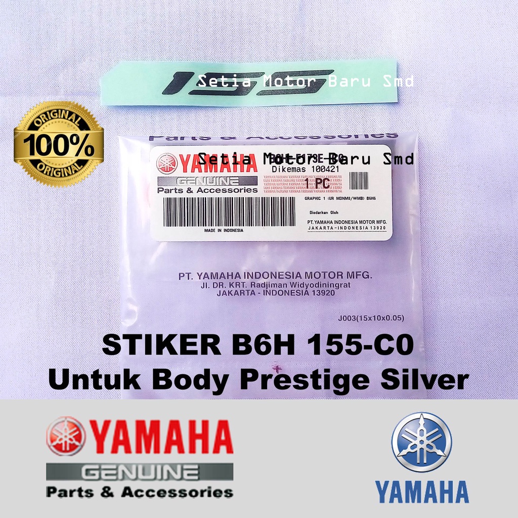 Emblem Logo Stiker 155 B6H-C0 All New Nmax N Max 2021 Prestige Silver Dark Gray Asli Original Yamaha