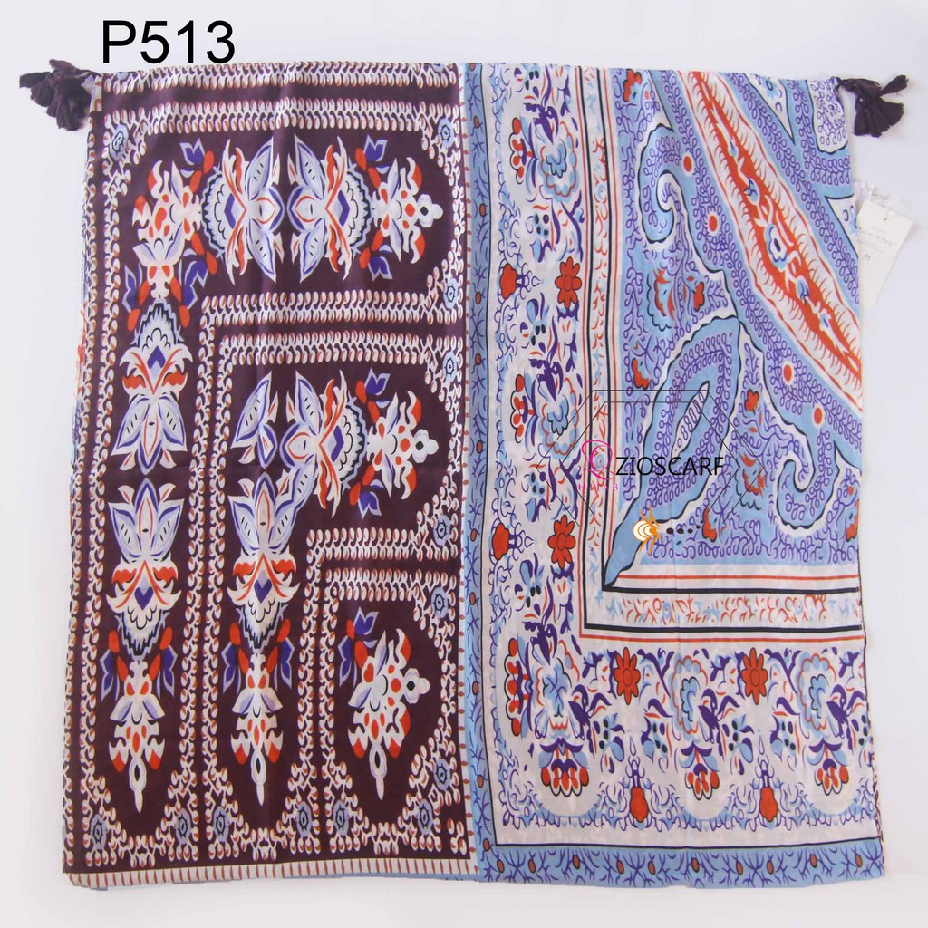 pashmina motif premium import P513 beverra tassel shawl scarf mucho moment zioscarf