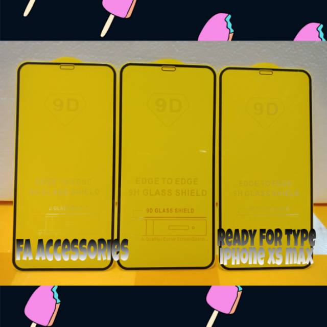 Tempered glass 5d full lem iphone xs max screen guard protector