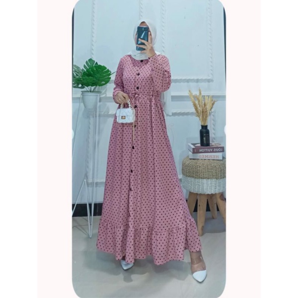 gamis polka voxy premium free belt