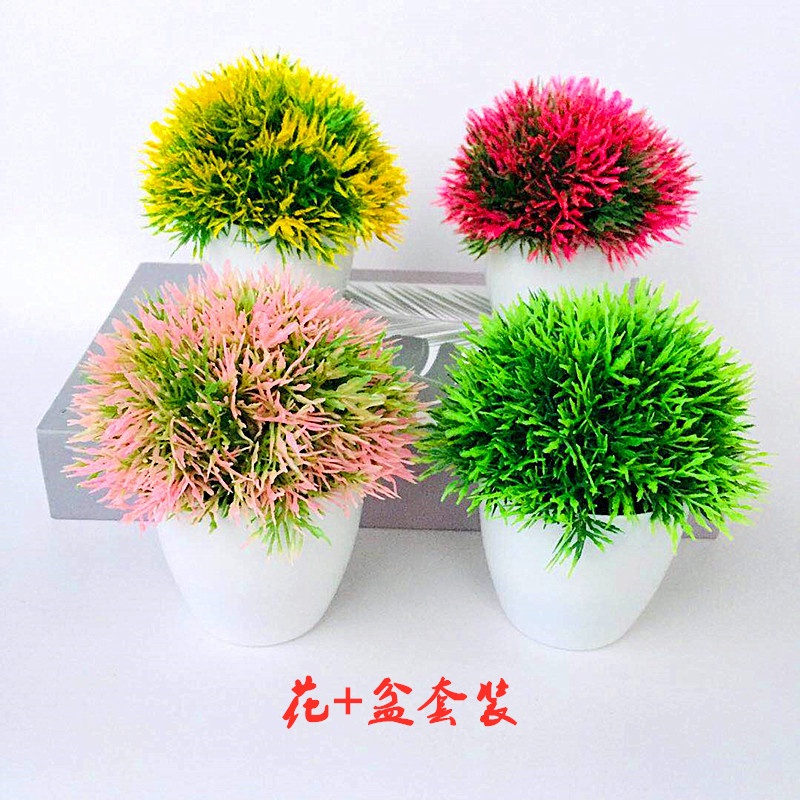 Satu7an PBP33 Tanaman Bunga Plastik Pot Tanaman Hias Bunga Stargrass Dekorasi Rumah Artificial-2