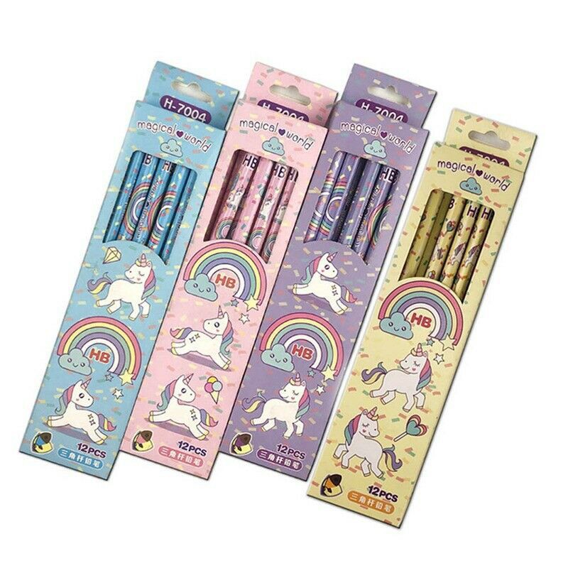 

Perlengkapan Sekolah Yo Yo 12Pcs Pensil Unicorn dengan Penghapus 2019